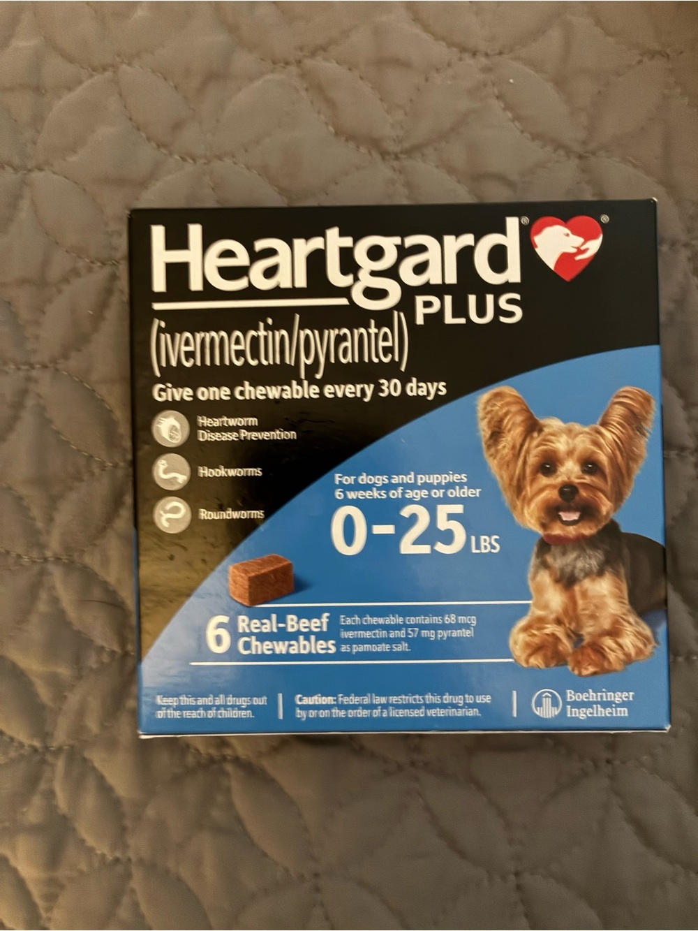 Heartgard plus for dogs 0-25 lbs 6 pack